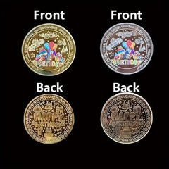 2pcs Happy Birthday Coins Lucky Coins And Silver Birthday Coins