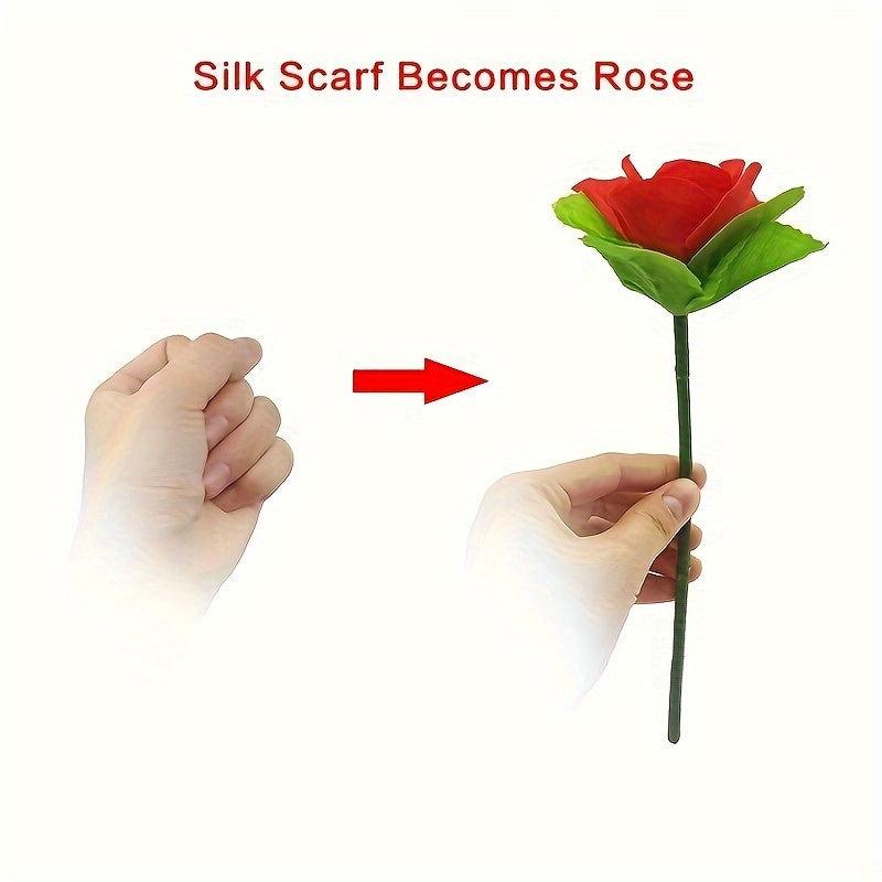 Magic Props Flash Roses Scarves Turn Into Roses Flower