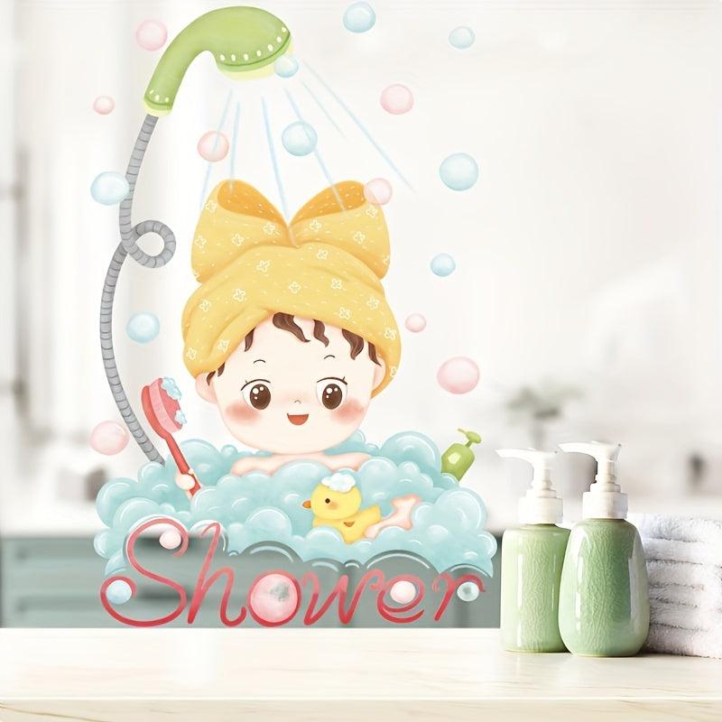 Toilet Sticker Bathroom Toilet Lid Sticker Waterproof PVC Removable Sticker