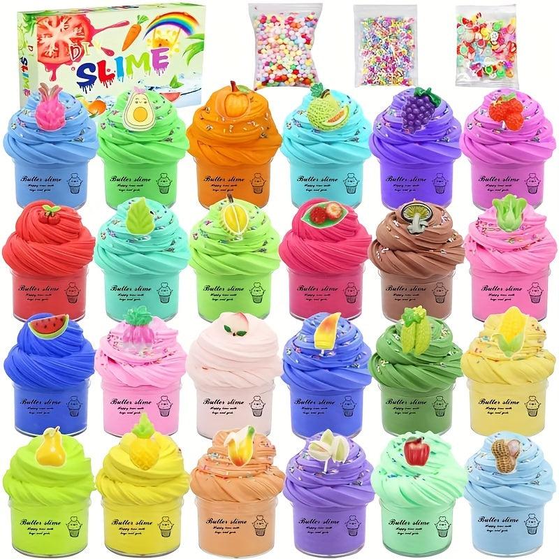 24pcs Butter Slime Kit Party Favors Stress Relief Toy Girls Boys Halloween Chris