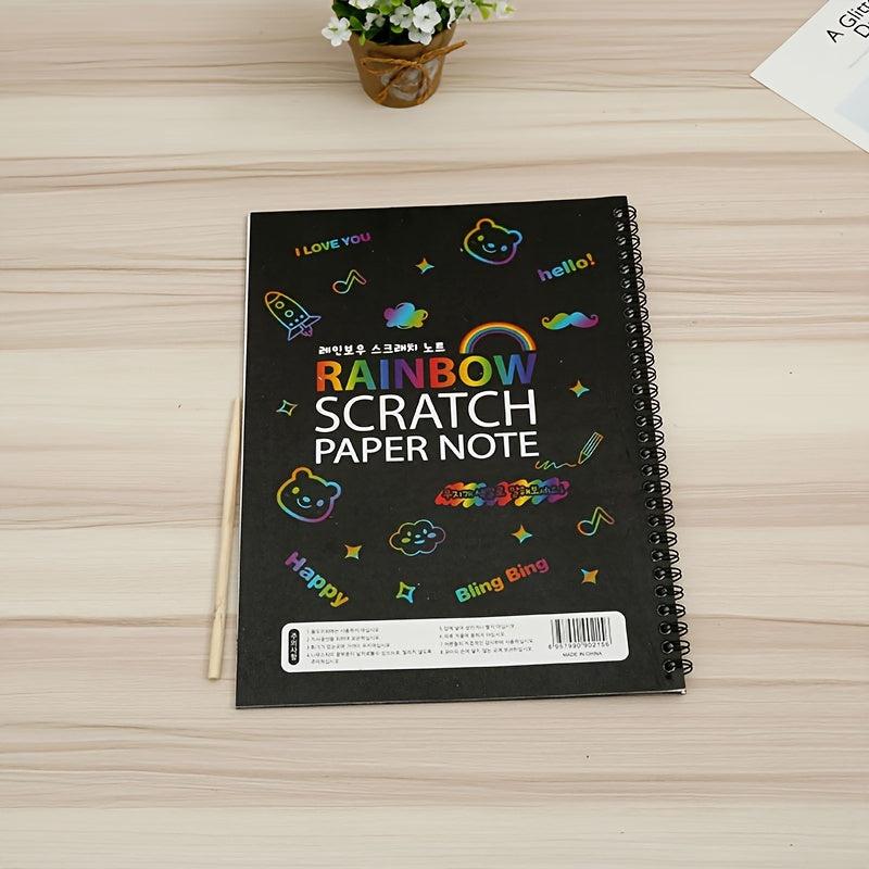 Rainbow Scratch Art Notebooks & Bamboo Stick Set