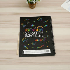 Rainbow Scratch Art Notebooks & Bamboo Stick Set