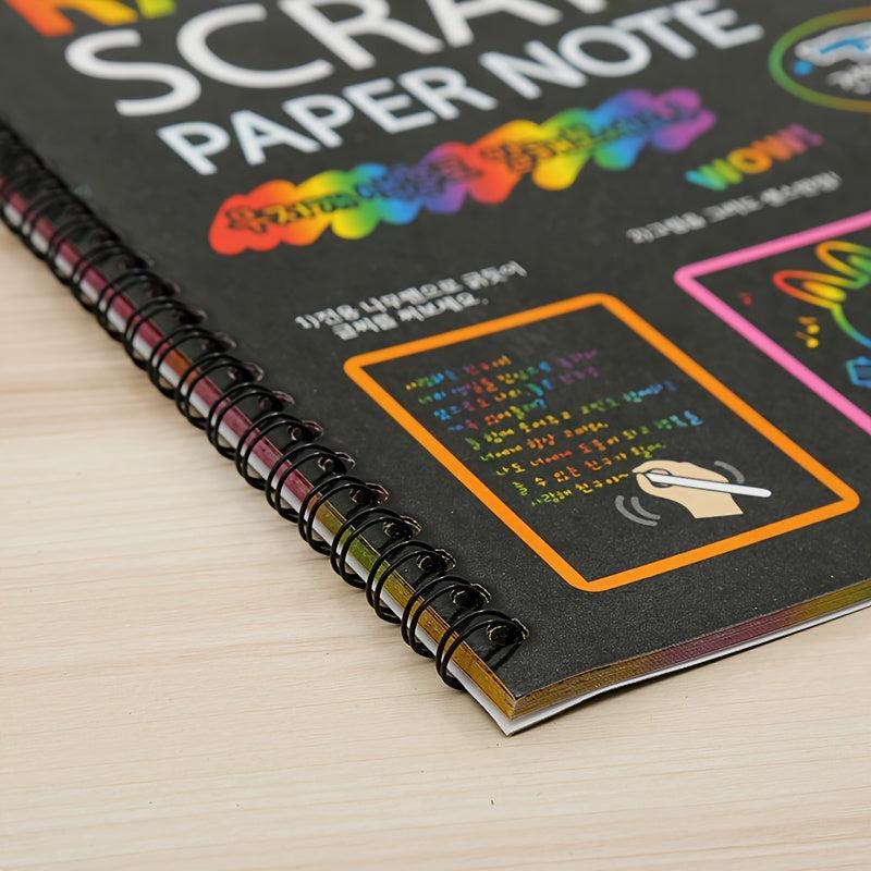 Rainbow Scratch Art Notebooks & Bamboo Stick Set