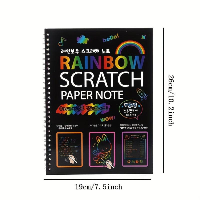 Rainbow Scratch Art Notebooks & Bamboo Stick Set