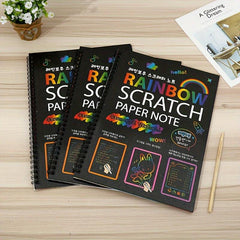 Rainbow Scratch Art Notebooks & Bamboo Stick Set
