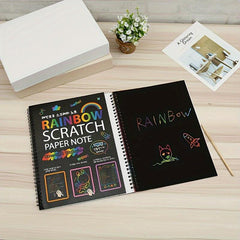 Rainbow Scratch Art Notebooks & Bamboo Stick Set