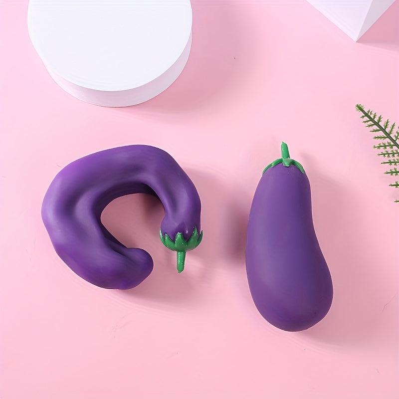 Fruit/Veg TPR Memory Sand Toy Eggplant Decompression