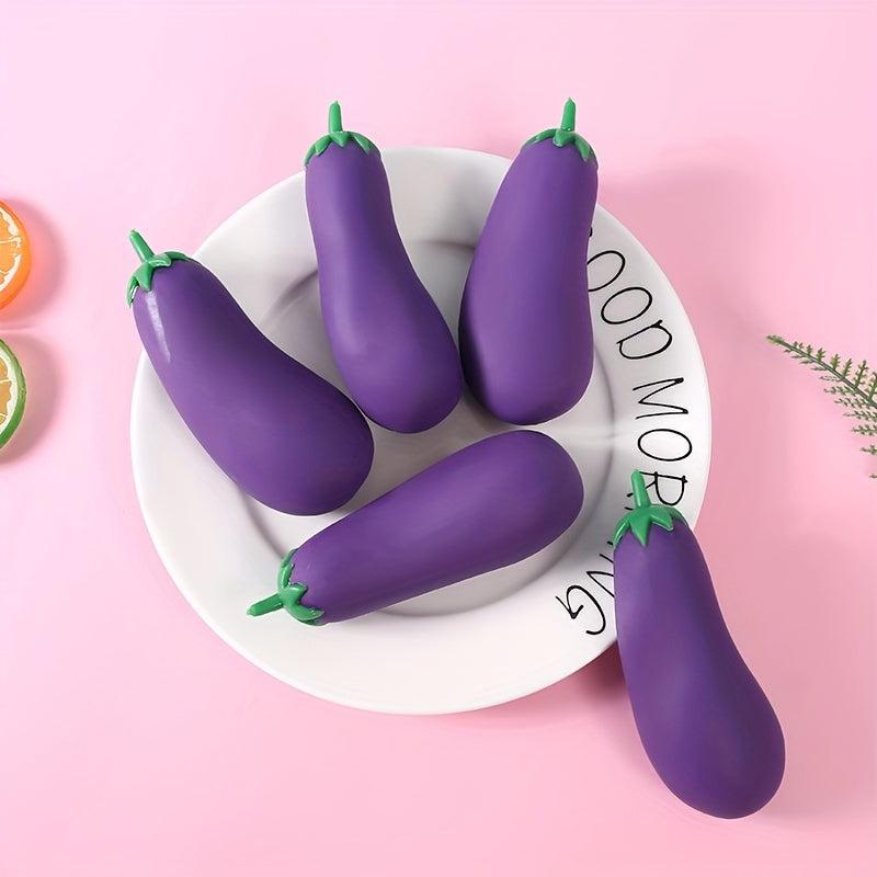 Fruit/Veg TPR Memory Sand Toy Eggplant Decompression