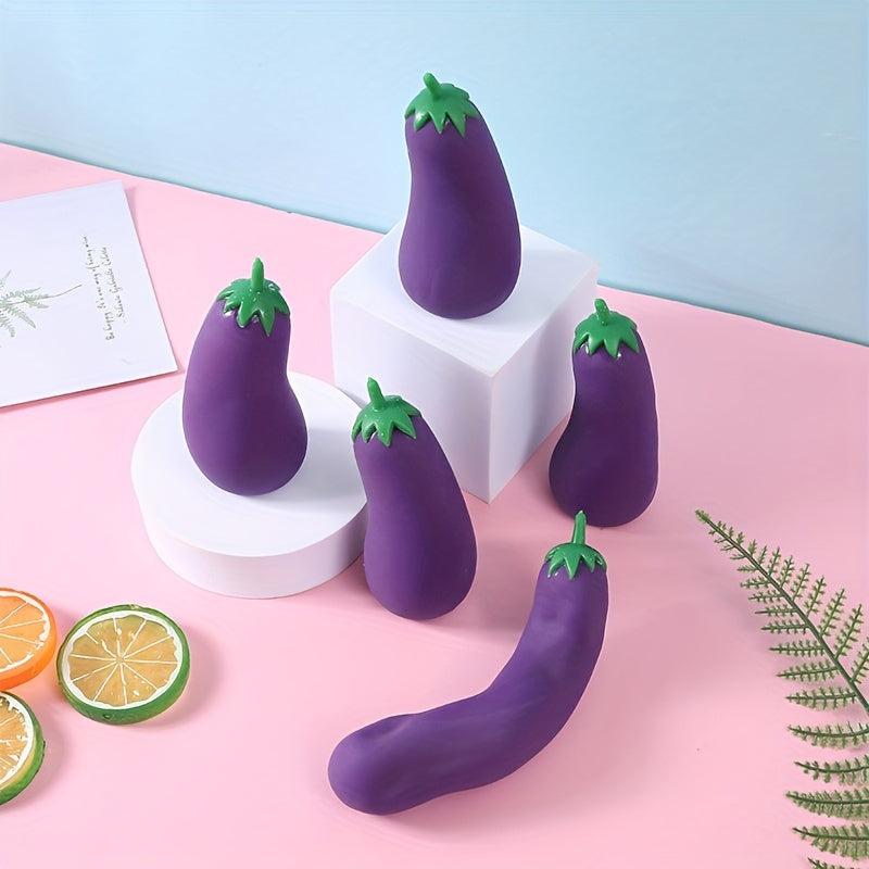 Fruit/Veg TPR Memory Sand Toy Eggplant Decompression