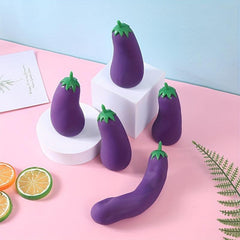 Fruit/Veg TPR Memory Sand Toy Eggplant Decompression