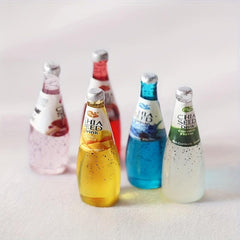 5pcs Resin Dollhouse Juice Drink Mini Wine Bottle Food Props