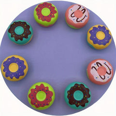 4pcs Mini Donut Pull Back Car Toy Small Car Cartoon Fun Pull Back Donut