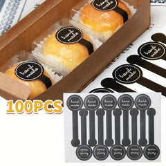 100 10pcs Long Strips Baking Packaging Adhesive Stickers