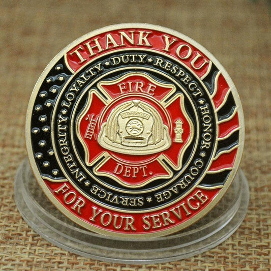 Firemen Challenge Coins Thank You For Your Service Gift Coin Collection