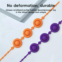 Bubble Women's Bracelet Decompress Finger Toys Key Chain Christmas Gift