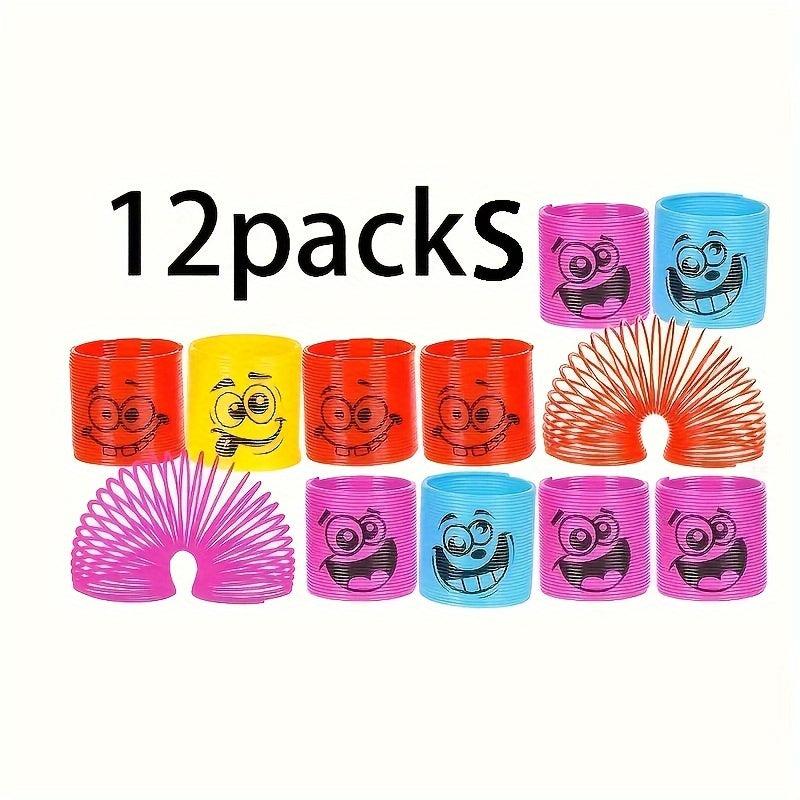 Kids Emoticon Coil Springs Party Favors, 12 Pcs Bulk Toys, 3.48 cm