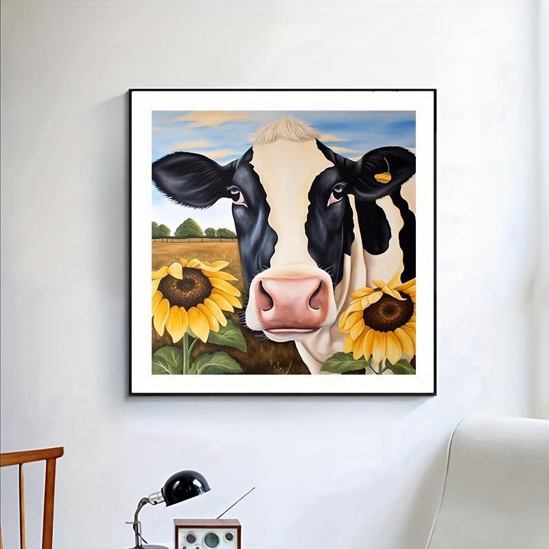 DIY Sunflower Cow Diamond Painting Set Full Diamond Art Cross Stitch Picture