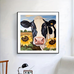 DIY Sunflower Cow Diamond Painting Set Full Diamond Art Cross Stitch Picture