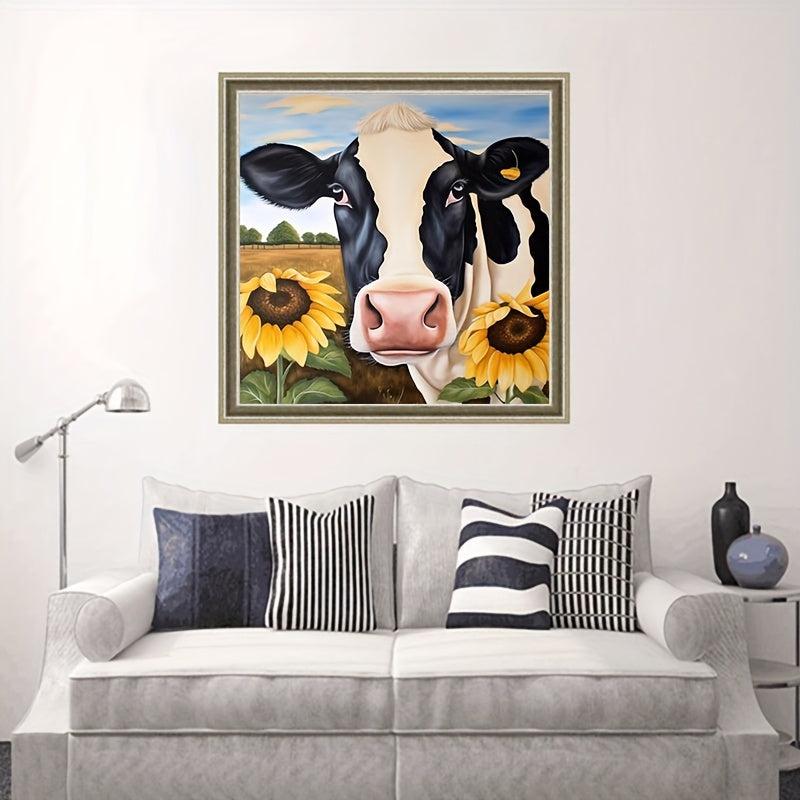 DIY Sunflower Cow Diamond Painting Set Full Diamond Art Cross Stitch Picture