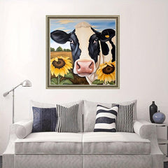 DIY Sunflower Cow Diamond Painting Set Full Diamond Art Cross Stitch Picture
