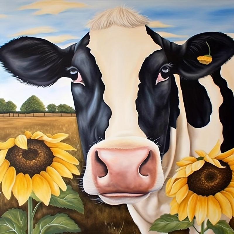 DIY Sunflower Cow Diamond Painting Set Full Diamond Art Cross Stitch Picture