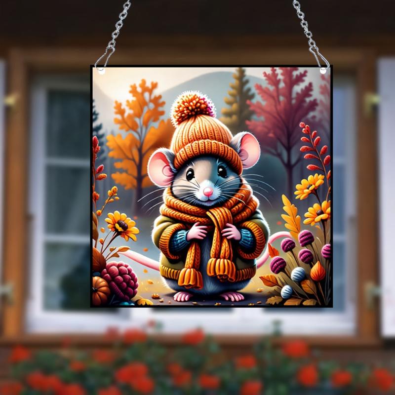 Cartoon Mouse Acrylic Stained Window Hanging 14.99