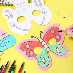 3pcs DIY Coloring Animal Masks for Role-playing Games and Parties