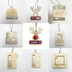Christmas Decorative Wooden Wallet Red Envelope Creative Elk Bell