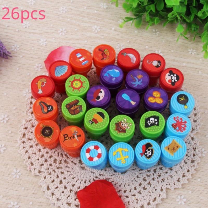 26pcs Pirate Princess Stamp Animal Stampers Assorted Self Inking Stamps