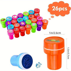 26pcs Pirate Princess Stamp Animal Stampers Assorted Self Inking Stamps