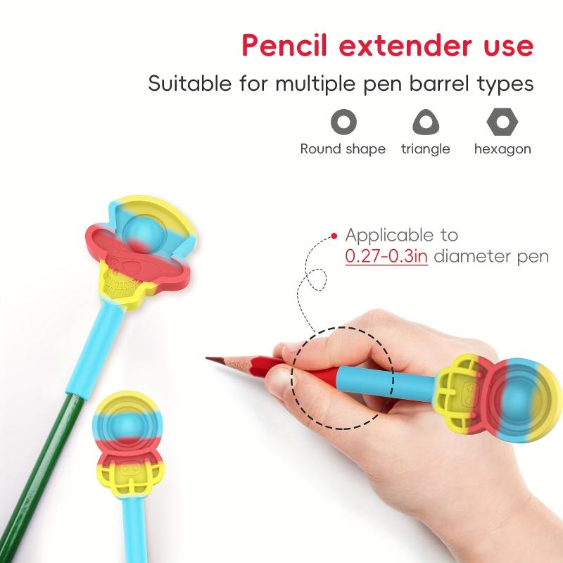 3pcs Astronaut & Skull Head Pen Cap Variety Set - Soothing Fidget Silicone Toy