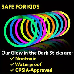 100pcs Glow Sticks Party Supplies 20-32cm Glow In The Dark Light Up Sticks