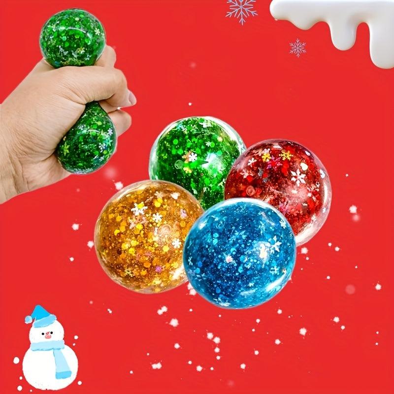 Christmas Snowflake Ball Pinch Music Soft Glue Sequins Pectin Slow Rebound Toy