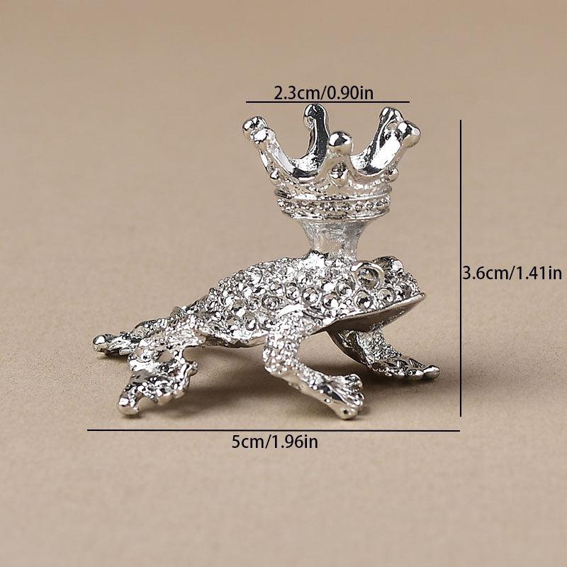Alloy Base Crystal Ball Bracket Mini Crown Frog Ornament Jewelry Toy Gift