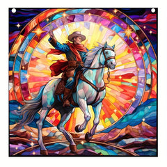 Cowboy & Horse Acrylic Stained Window Hanging