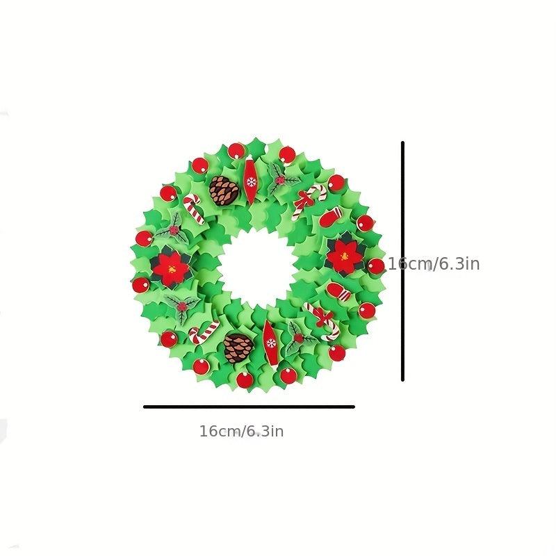 DIY Christmas Foam Sticker Wreath Handicraft Snowman Sticker Creative Wreath