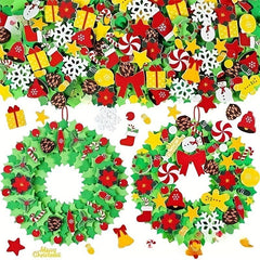 DIY Christmas Foam Sticker Wreath Handicraft Snowman Sticker Creative Wreath