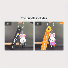 Pink Rabbit Keychain Bag Pendant Car Key Ring Couple Gift