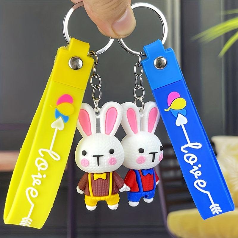 Pink Rabbit Keychain Bag Pendant Car Key Ring Couple Gift