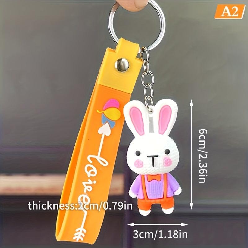 Pink Rabbit Keychain Bag Pendant Car Key Ring Couple Gift