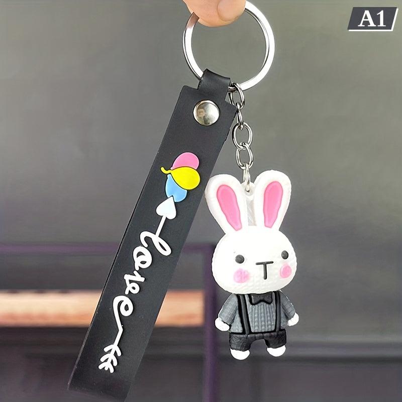 Pink Rabbit Keychain Bag Pendant Car Key Ring Couple Gift