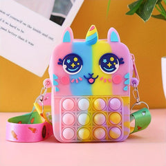 Silicone Coin Purse Bubble Crossbody Bag Pop Fidget Toys Christmas Gift