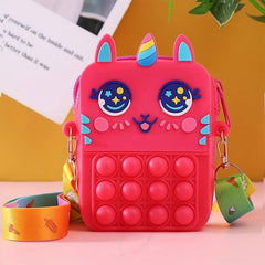 Silicone Coin Purse Bubble Crossbody Bag Pop Fidget Toys Christmas Gift