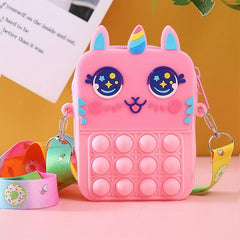 Silicone Coin Purse Bubble Crossbody Bag Pop Fidget Toys Christmas Gift