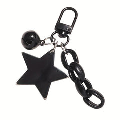 Glitter Star Acrylic Keychain Bell Pendant Keyring Girls Backpack Charm