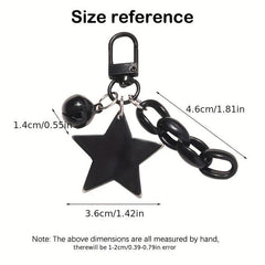 Glitter Star Acrylic Keychain Bell Pendant Keyring Girls Backpack Charm