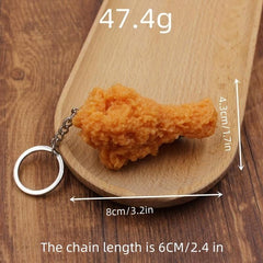 PVC Fried Chicken Leg Potato Pendant Model