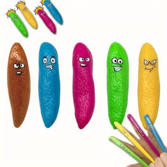 5pcs Finger Ejection Poop Sticky Wall Decompression Toy
