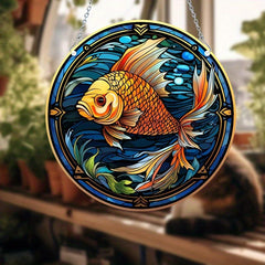 3D Fish Acrylic Stained Window Hanging Sun Catcher Wall Decor