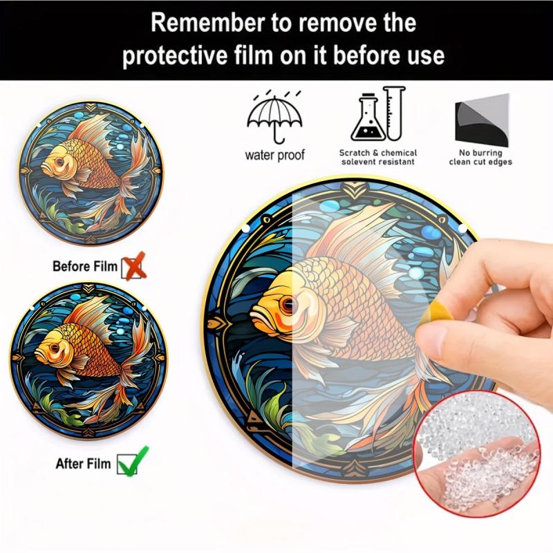 3D Fish Acrylic Stained Window Hanging Sun Catcher Wall Decor